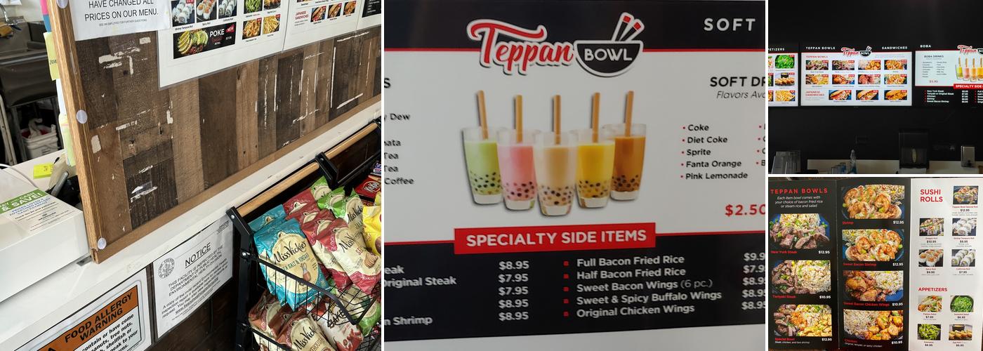 Teppan Bowl Menu