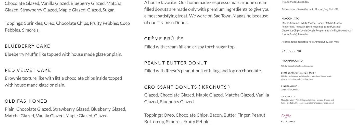 Donuts & Coffey Menu