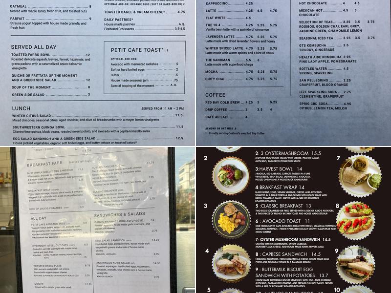 Petit Cafe Menu
