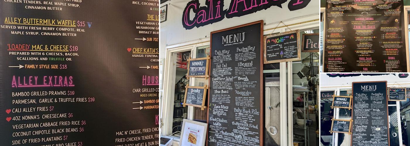 Cali Alley Menu