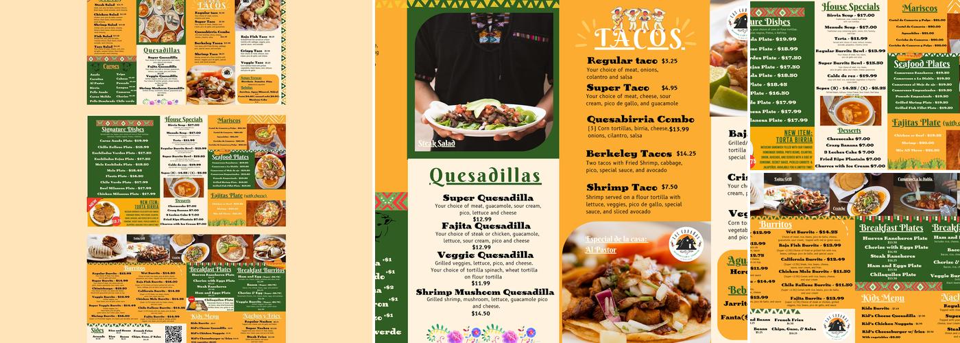 Las Cabañas Mexican Grill & Taqueria Menu
