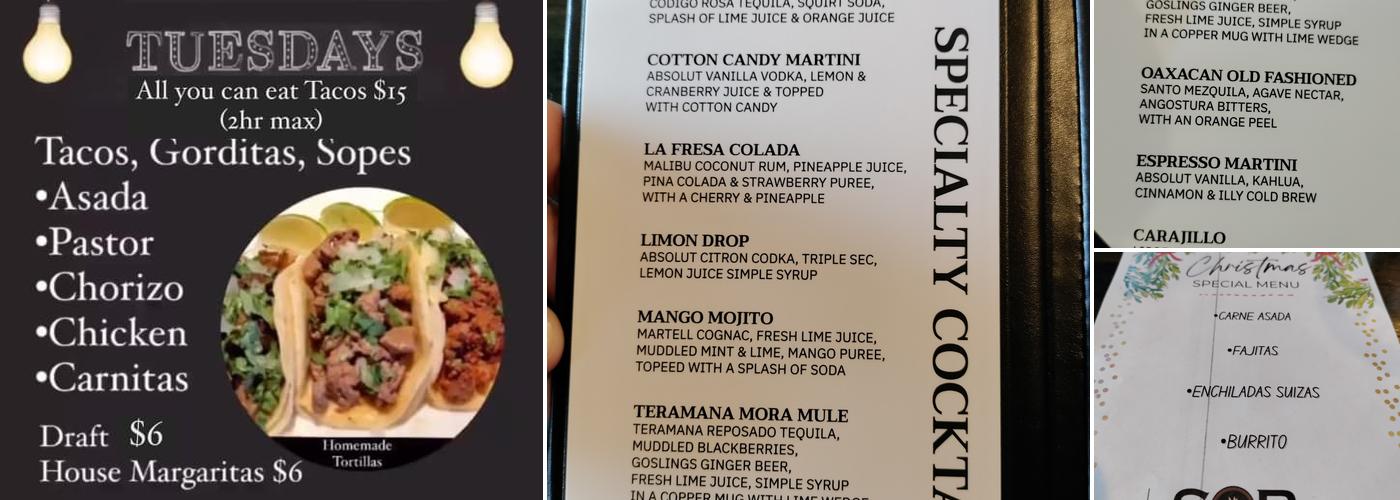 Garcia's South of the Border Cantina & Grill Menu