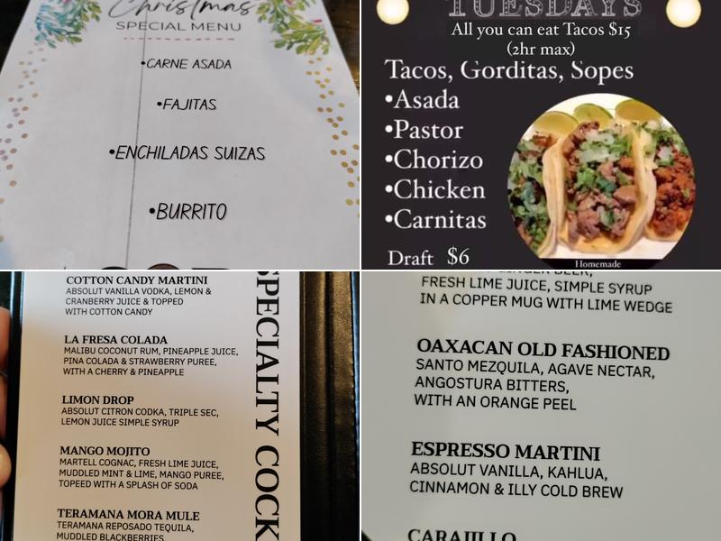 Garcia's South of the Border Cantina & Grill Menu