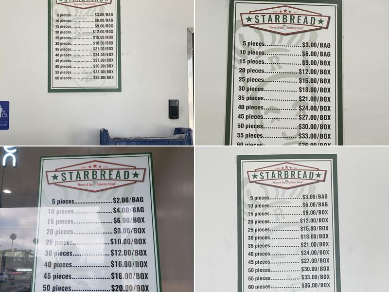 Starbread Anaheim Menu