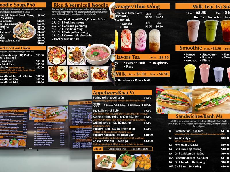 Banh Mi Paris Sandwiches Menu