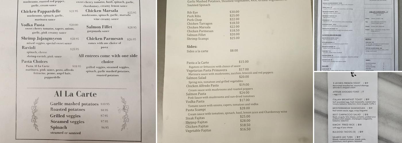 ATTITUDE Cafe Menu