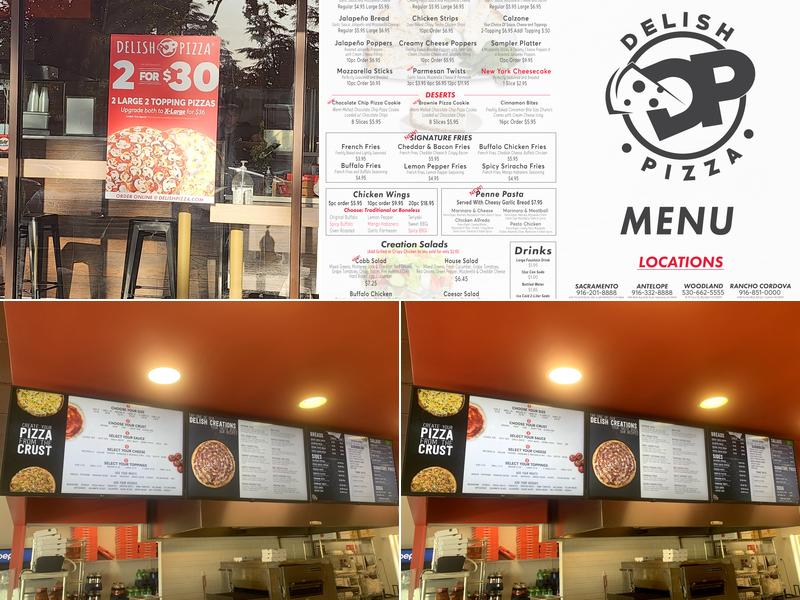 Delish Pizza Menu