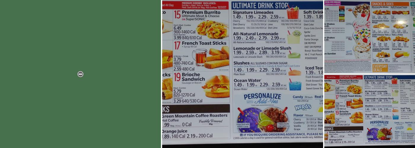 Sonic Drive-In Menu