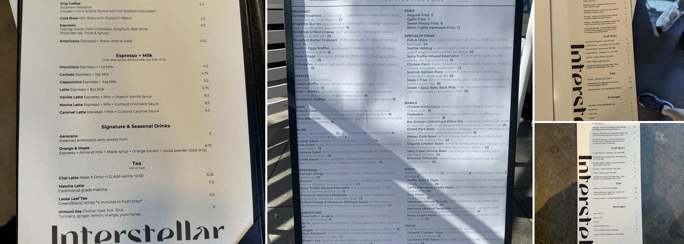 Interstellar Menu