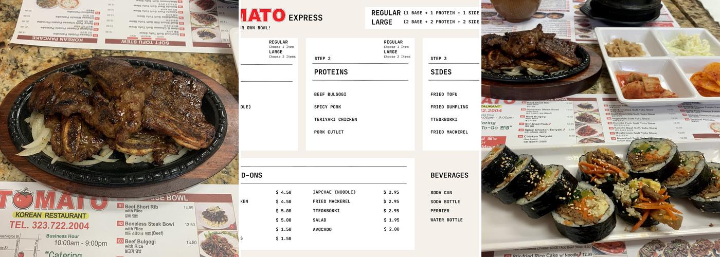 Tomato Express Korean Grill Menu