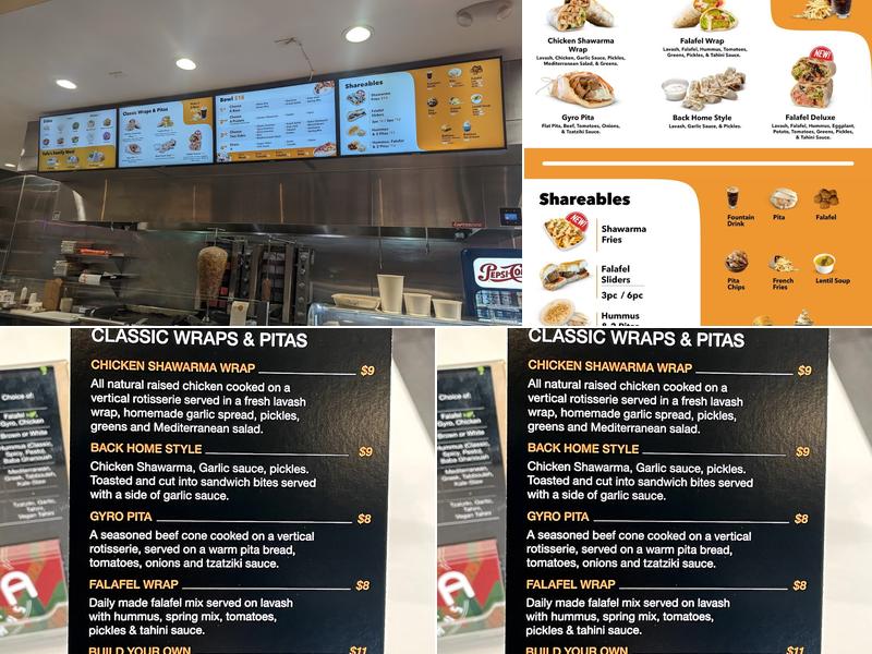 Yafa Hummus Menu
