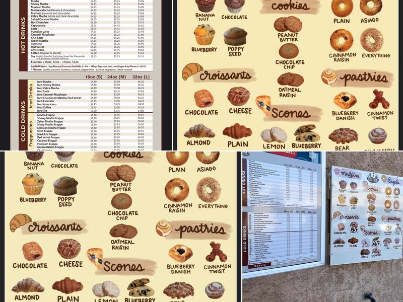 Aj's Coffee Menu