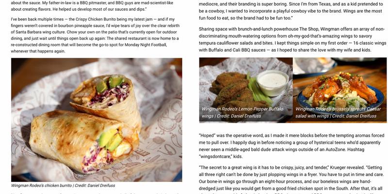 Wingman Rodeo Menu