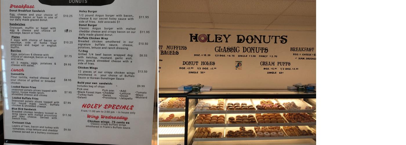 Holey Donuts Menu