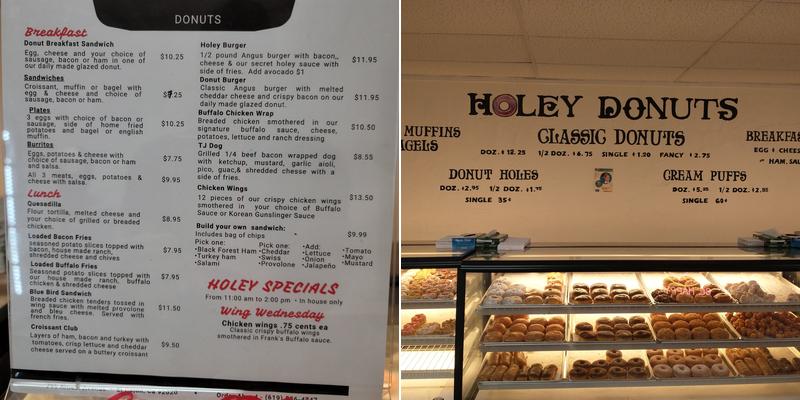 Holey Donuts Menu
