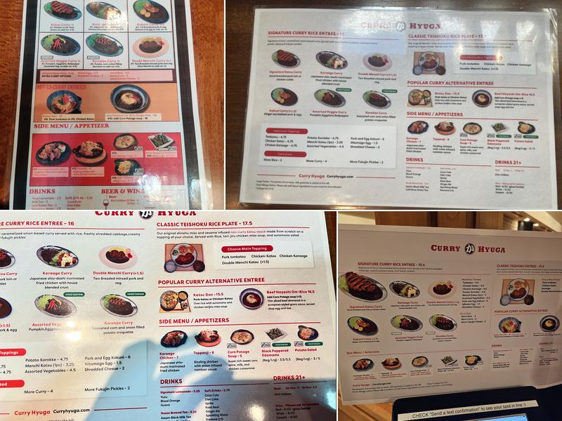Curry Hyuga Menu