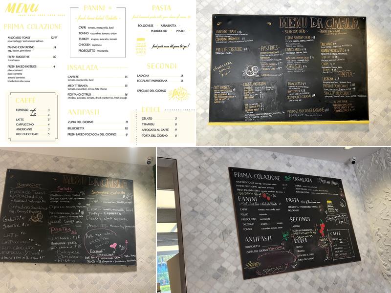 Da Carla Ristorante Italiano & Caffe' Menu