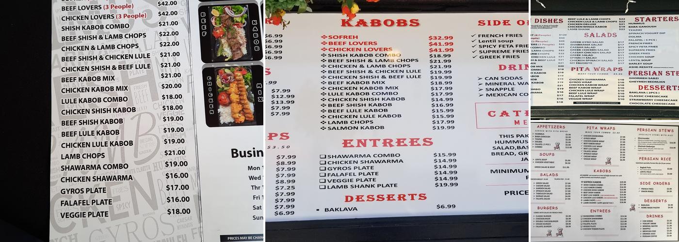 Sofreh Menu