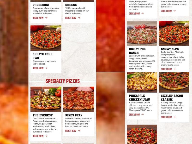 Mountain Mike's Pizza Menu