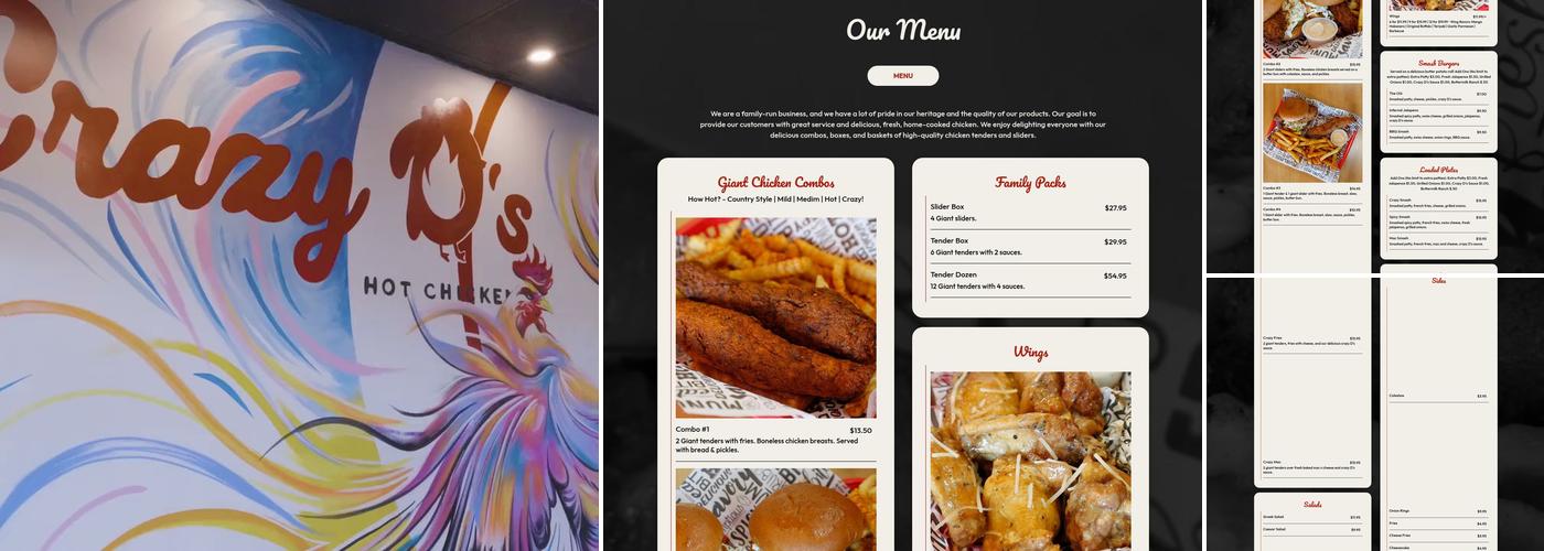 Crazy D's Hot Chicken Menu