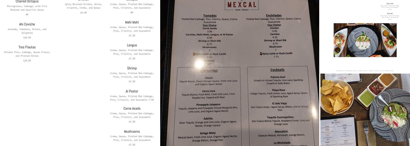 Mexcal Menu
