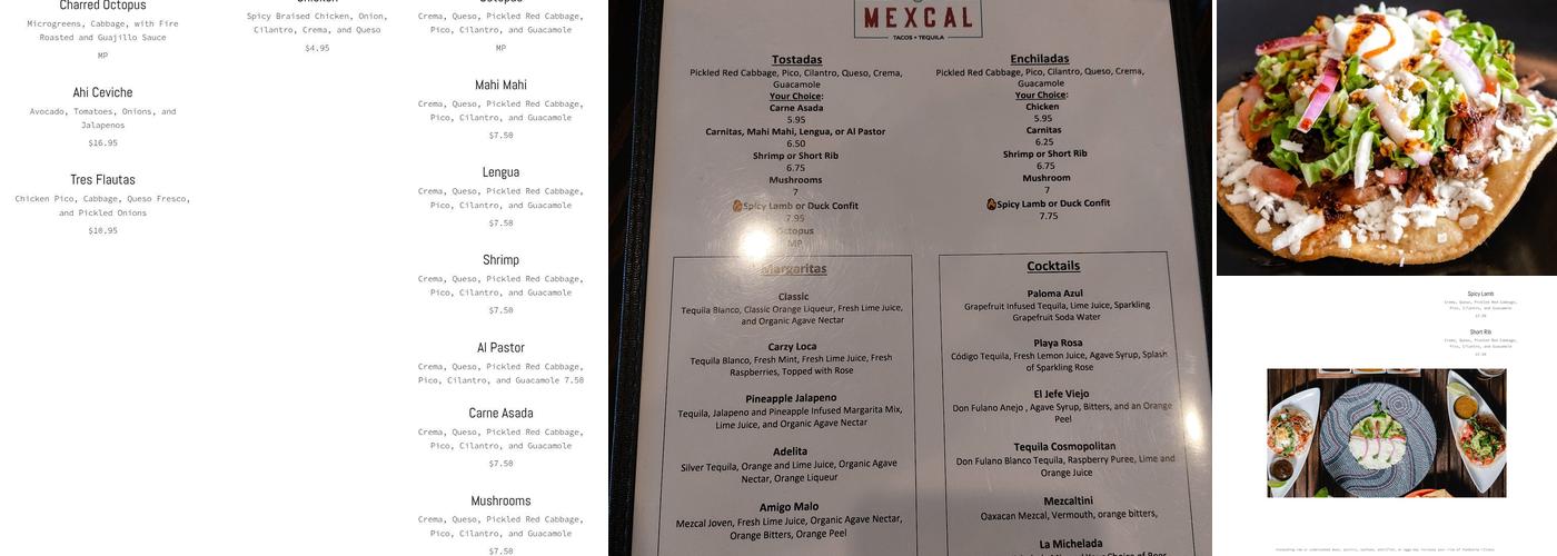 Mexcal Menu