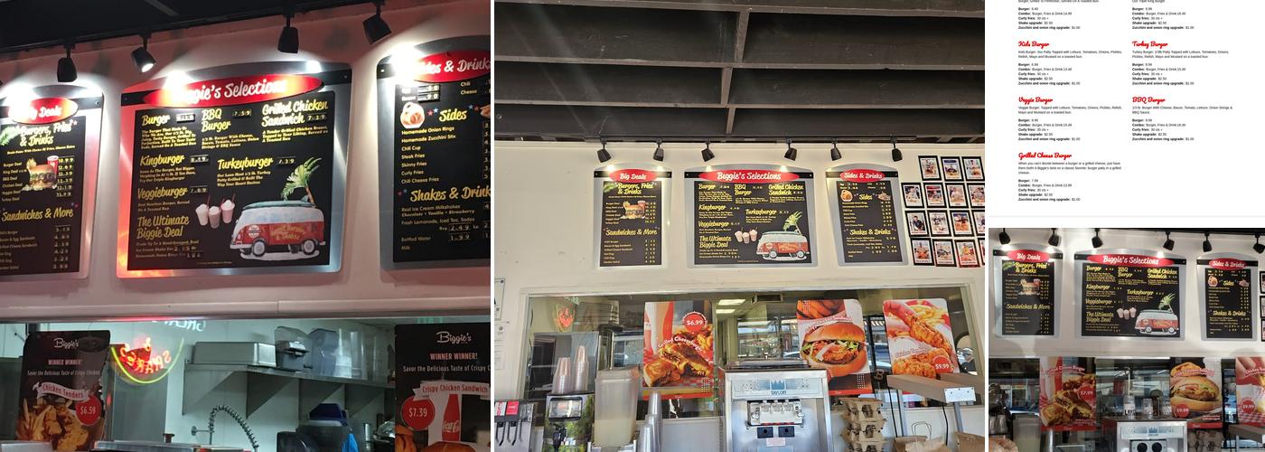 Biggie's Burgers Menu