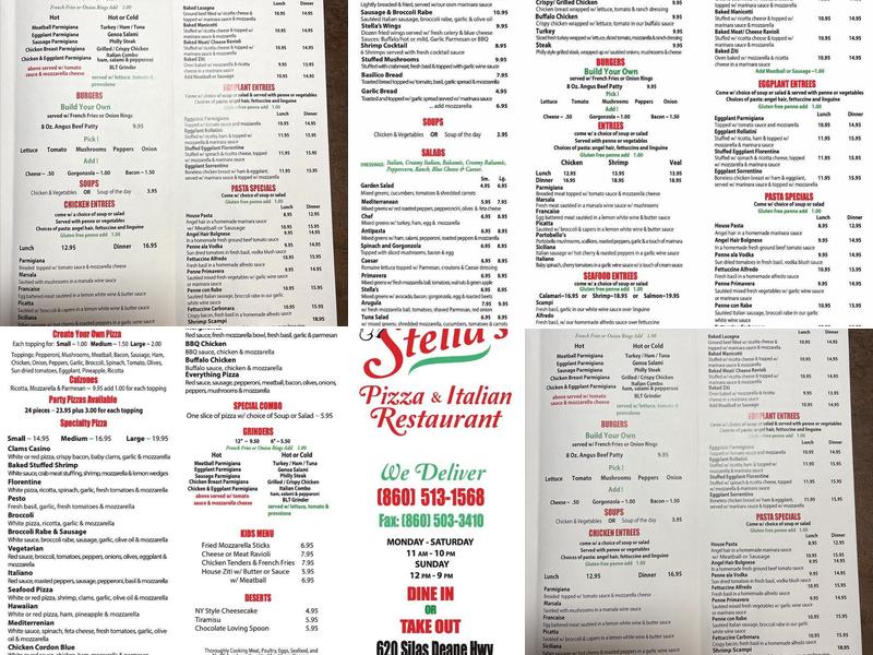 Stella's Pizza and Italian Restaurant Menu