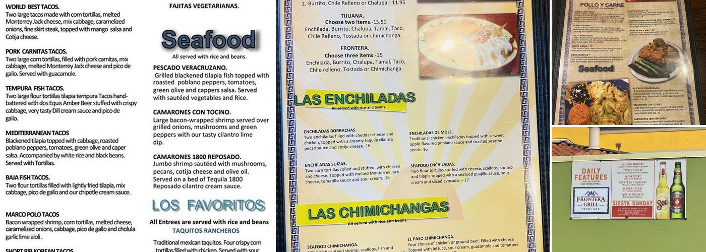 Frontera Grill Manchester Menu