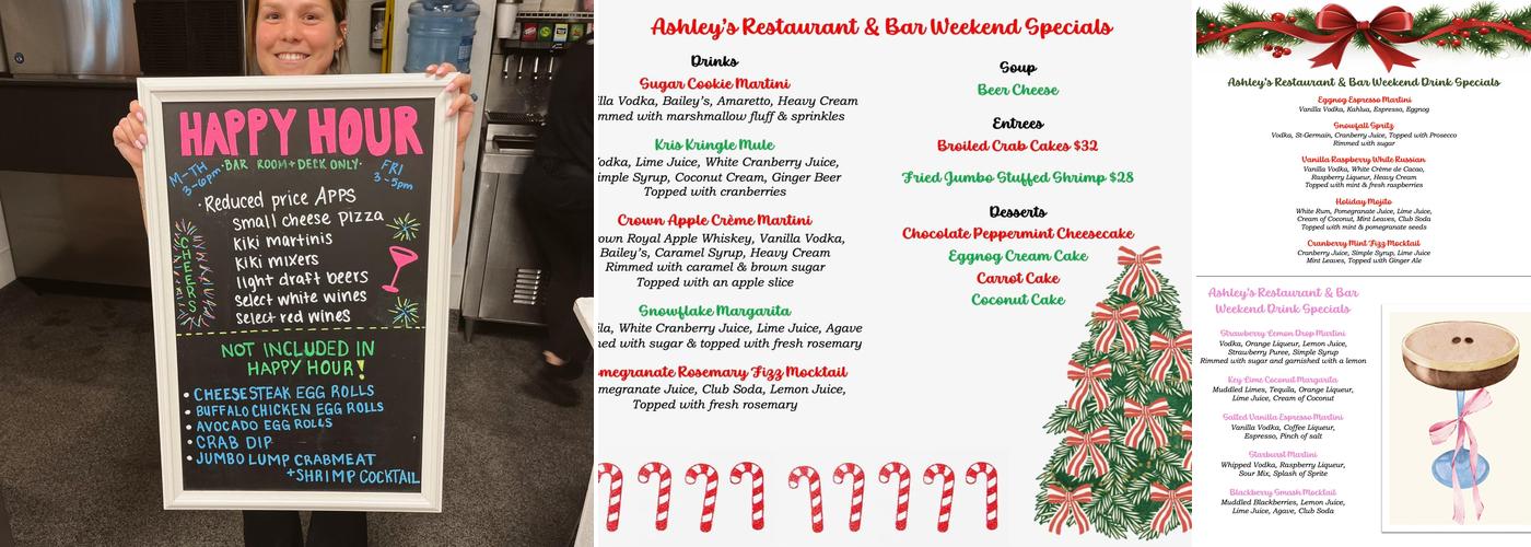 Ashley's Restaurant and Bar Menu