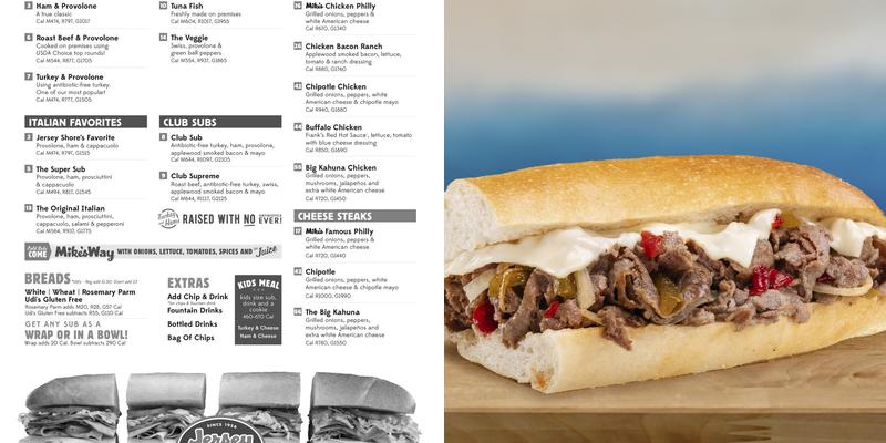 Jersey Mike's Subs Menu