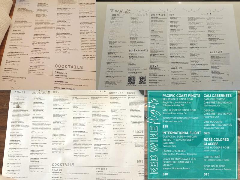 Sixty Vines Menu