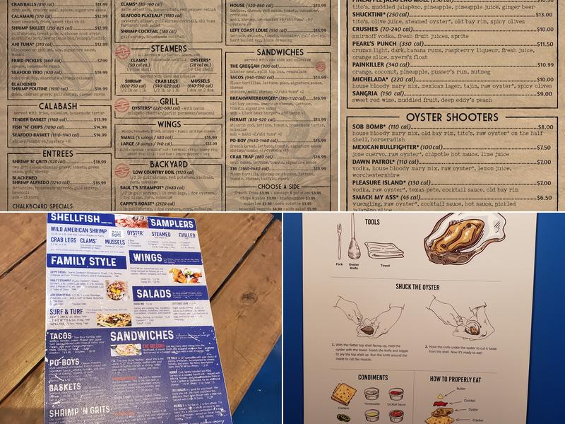 Shuckin' Shack Oyster Bar Menu
