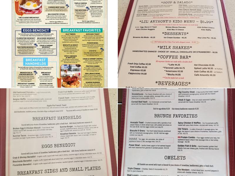 Beachside Diner Menu