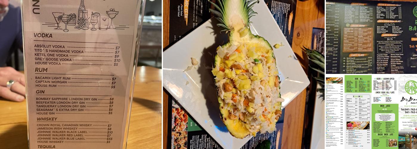 Big Bamboo Asian Fusion Menu