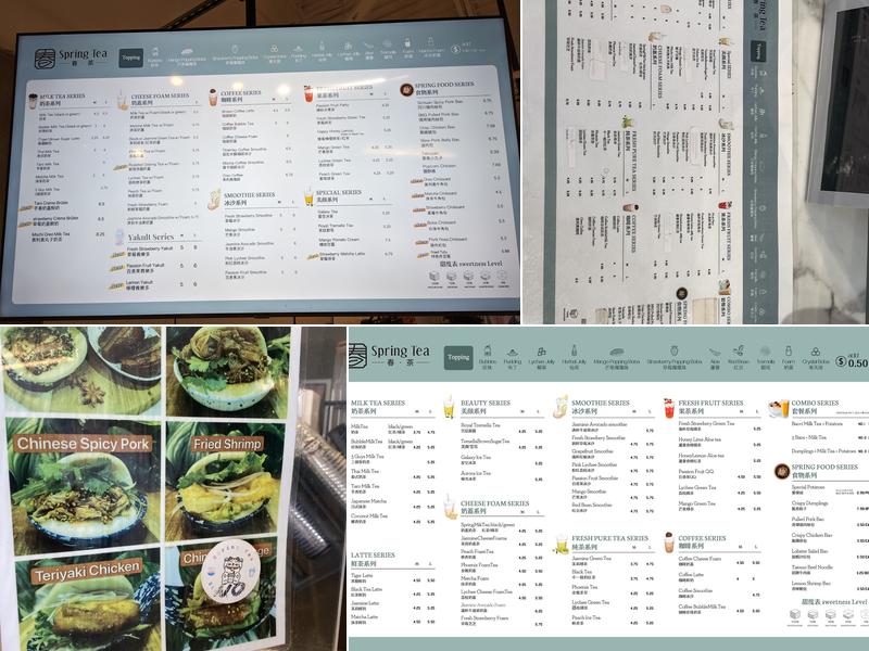 SpringTea Menu