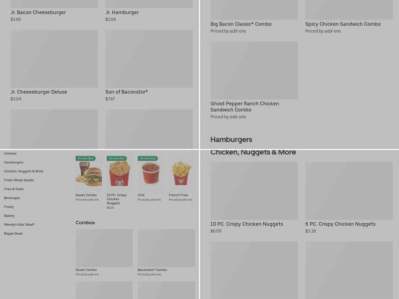 Wendy's Menu