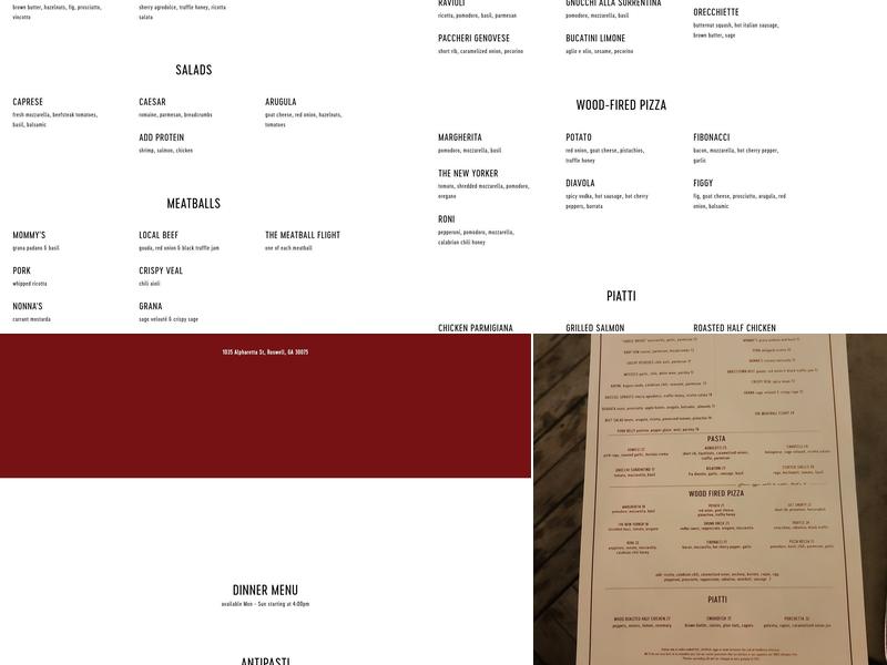 Grana Menu