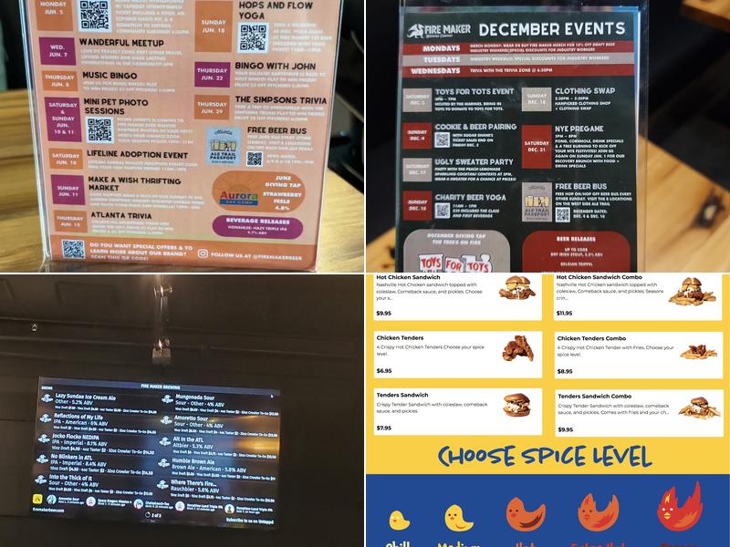 Fire Maker Brewery & Bar Menu