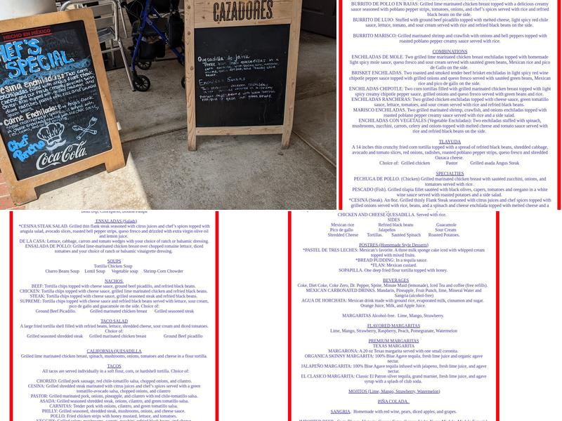 Taqueria Los Hermanos Menu