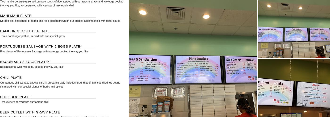 Rainbow Drive-In Menu