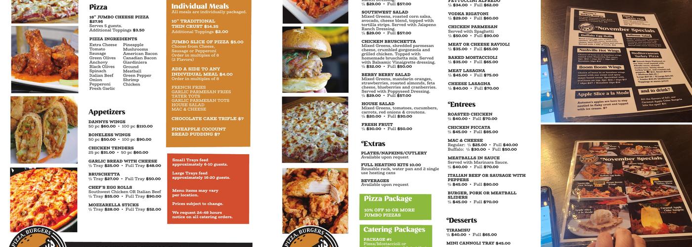 Danny's Pizza and Burger Bar Menu