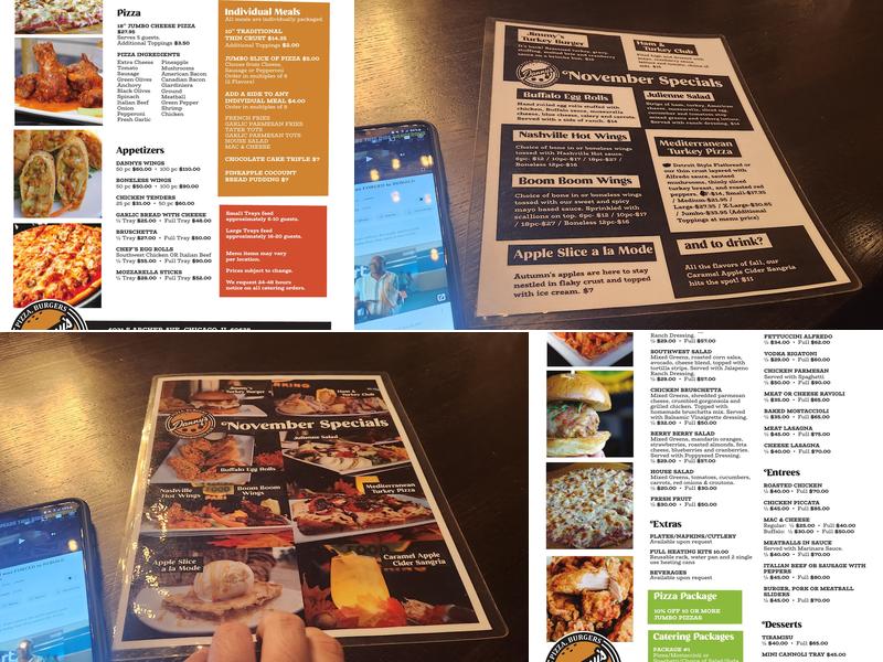 Danny's Pizza and Burger Bar Menu