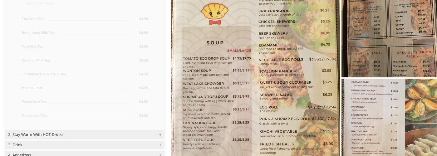 Mr Dumpling Menu