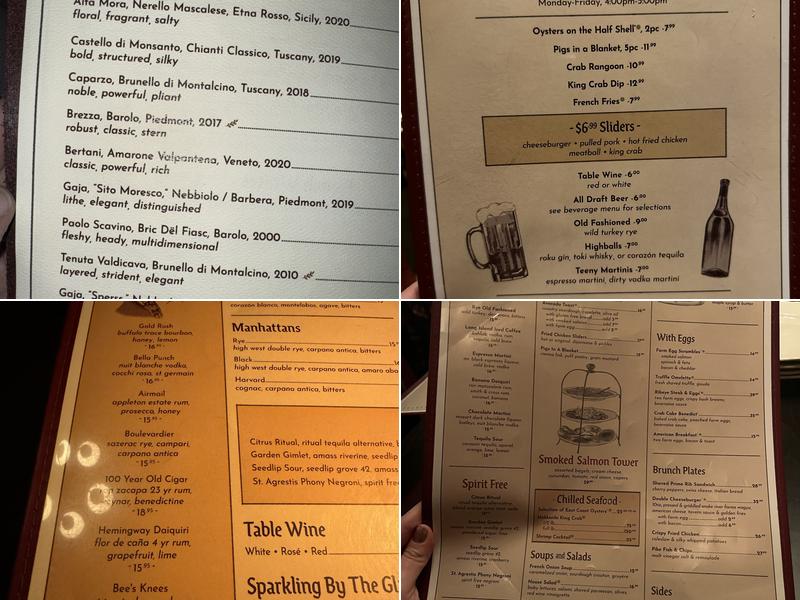 Trivoli Tavern Menu