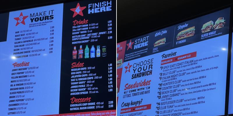 Jimmy John's Menu