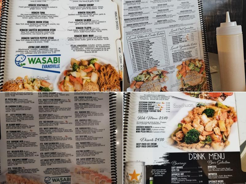 Wasabi Evansville Menu