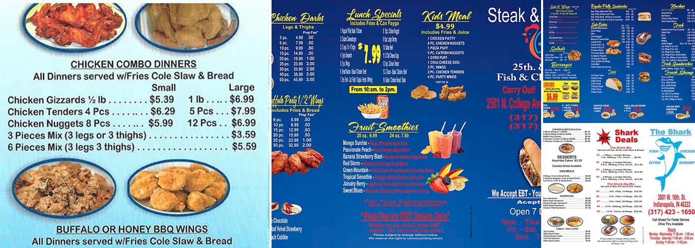 The Shark chicken & lemonade Menu