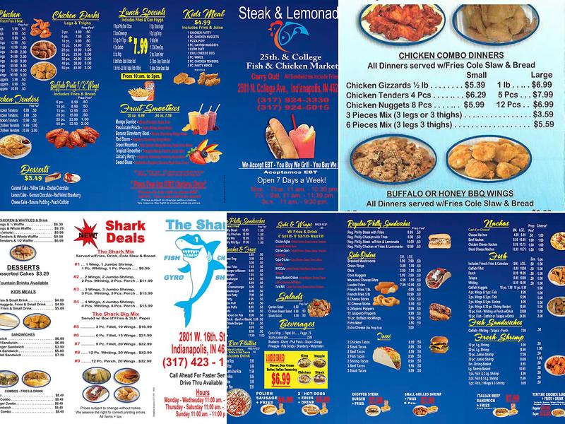 The Shark chicken & lemonade Menu