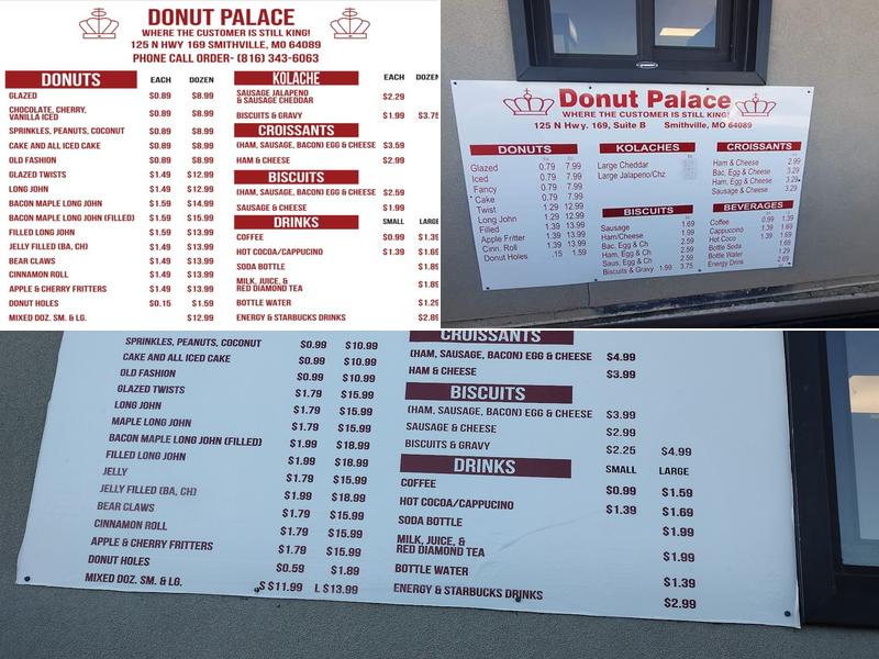 Donut Palace Menu